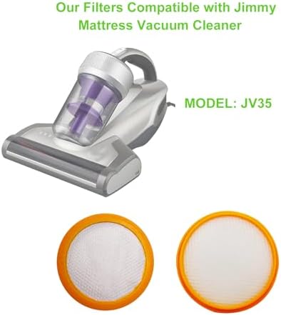 4Pack Hepa Filters Replacement Compatible with Jimmy JV35 Vacuum.Washable Filters Works on Jimmy Mattress Vacuum. - Image 3