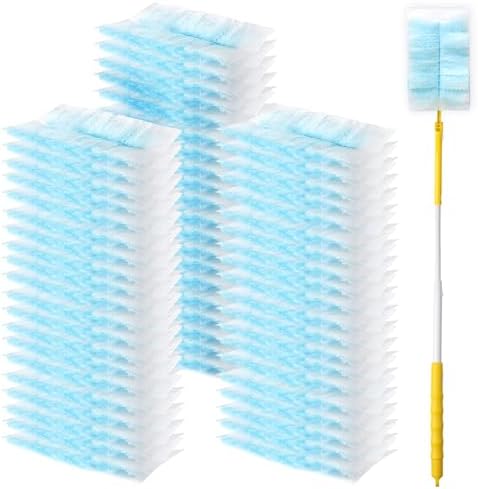 60 Count Electrostatic Duster Refills Compatible with Swiffer Duster,Multi-Surface Dusting Refills,Microfibre Dusters for Cleaning with 1Pcs Retractable Handle,Unscented by Senowi