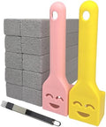 10-Pack of Pumice Cleaning Sticks with 2 Universal Handles and 1 Dustpan Brush Cleaning Brush. Gray Pumice Cleaner, Suitable for Cleaning Toilets, bathrooms, Kitchens, spas and Swimming Pools by WenfuChoiziic