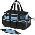 SCAVATA Wearable Cleaning Caddy, Cleaning Caddy Supplies Organizer with Handle & Shoulder Straps for Housekeepers, Under Sink & Car Cleaning Tool Organizers Bag with 4 Foldable Divider (Blue) by Tidyyourlife