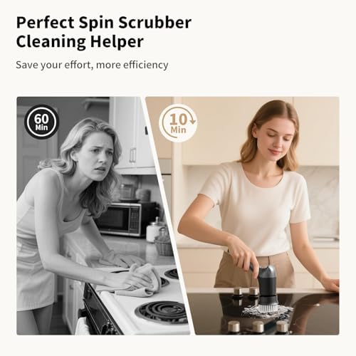 Electric Spin Scrubber, Cordless Handheld Cleaning Brush,Large Battery - Image 2
