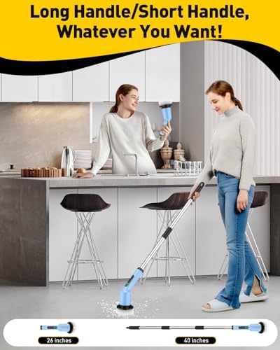 Electric Spin Scrubber for Bathroom, Shower Scrubber with Long Handle - Image 6
