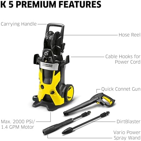 Kärcher Pressure Washer K 5 Premium, 1.4 GPM with Hose Reel - Image 3