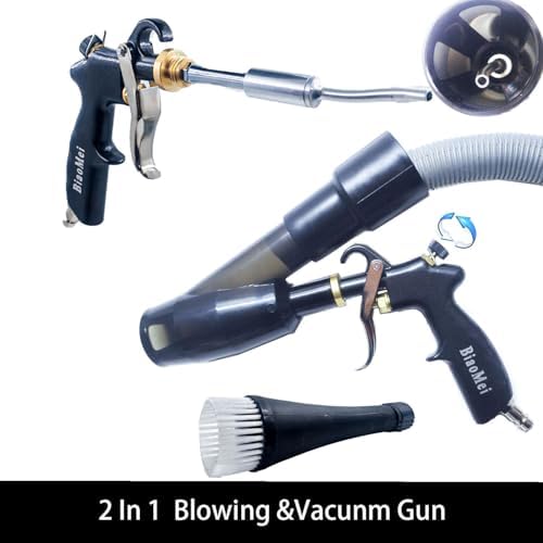 Car Interior Detailing Air Blow Gun &vacunm Gun,Cleaning Gun Quickly Blasts Dirt and Dust from Surface Works with Air Compressor(Upgrade Aluminium Rotate Tube) 2IN1 - Image 5