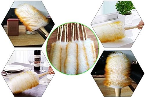 J&A Lambswool Dusters with Solid Wooden Handle, Flexible Head, Anti-Static, Comfortable Grips 17.8 inchs Long Feather Duster for Office, Home and Car etc. - Image 7