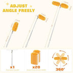 6 ft Extendable Duster Handle with 20 Pcs, 360° Heavy Duty Duster Refills Kit for Swiffer, 4X Electrostatic Microfiber for Cleaning Home, Effortlessly Reach Ceilings, Fans & Hard-to-Reach Areas - Image 3