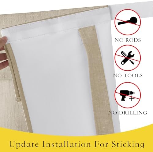 NICETOWN Linen 100% Blackout Curtain for Front Back Door - Image 5