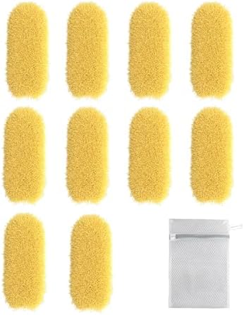 Extendable Dusters Refills, Yellow, 10 Pack with Laundry Bag, for Dusting Furniture, Blinds, Ceiling Fans, Walls by EHOMGUI
