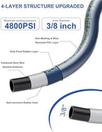 Pressure Washer Hose 50ft 4800PSI Non Marking 3/8’’ 4-Layer Structure - Image 2