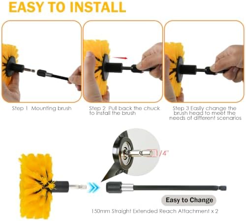 8 Pack Drill Brush Attachment Set, Power Cleaning Scrub Brushes for Drill - Image 5
