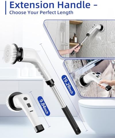 Cordless Electric Spin Scrubber with 360 RPM Power and 6 Brushes - Image 3
