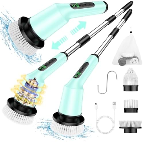 Electric Spin Scrubber, Shower Scrubber Cordless Scrub Brush, Green by CTMAST