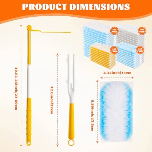 600 Pcs Disposable Dusters Refills with 2 Handle, Multicolor - Image 2