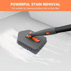 nacena Shower Scrubber with Long Handle, 3 in 1 Tile Tub Scrubber Brush with 3 Detachable Cleaning Heads Adjustable Handle Shower Cleaner Brush for Bathroom, Kitchen, Toilet, Wall, Sink, Grey Orange - Image 5