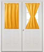 Hiasan French Door Curtains Privacy, Golden Orange, 24W x 40L, 1 Panel - Image 2