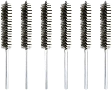 HARFINGTON 6pcs Wire Bore Brush Set 8 Inch Length 1 Inch Shank Stainless Steel Bristles Cleaning Brush for Clean Car Part Tube Kitchen Garage by HARFINGTON