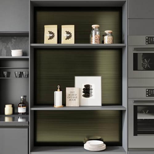 CRE8TIVE Bronze Black Stainless Steel Contact Paper Self Adhesive 24"x118" Wide Brushed Metallic Wallpaper Stick and Peel Rust Resistant Vinyl Roll for Kitchen Refrigerator Dishwasher Stove Appliances - Image 2