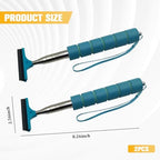 2PCS Car Side Mirror Squeegee, Retractable Vehicle Rear View Mirror Cleaning Wiper for Rainy Foggy Weather, Portable Auto Window Glass Cleaner Squeegee, Universal Fit (Blue) - Image 2