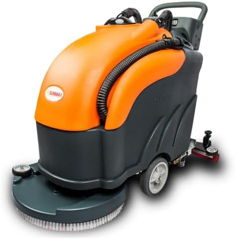 SUNMAX 22" Walk-Behind Floor Scrubber, Lithium Battery by SUNMAX