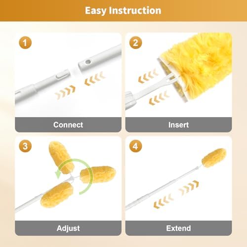 50 Pack Duster Refill Compatible with 1 Extendable Handle, 360 Heavy Duty Duster Kit with 1 Handle, Multi-Surface Disposable Dusters Refills for Cleaning Corner, Furniture, Car, Blinds - Image 3