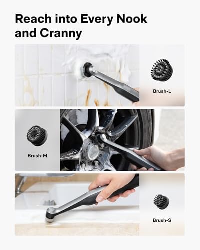 HOTO Wand™ Cordless Spin Scrubber, Electric Grout Brush, 12 Brush Heads - Image 3
