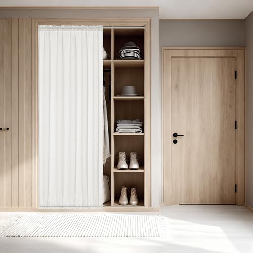 2 Panel Privacy Side Window Curtains Ivory White 25 x 72 Inches Long - Image 3