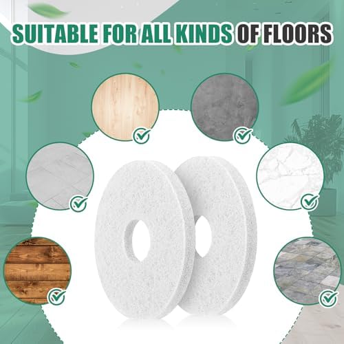 Teenyyou 5 Pcs 12" Cleaning Orbiter Pads Commercial Floor Buffer Pads Hardwood Floor Maintenance Scrubber Polisher Cleaning and Stripping for Orbiter Machine (White) - Image 6