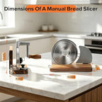 CUSIMAX Foldable Manual Bread Slicer with Adjustable Thickness,Scale,Durable Aluminum Alloy Body and Foldable Wood Base - Image 7