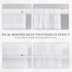 MIULEE White 54 W x 20 L French Door Short Sheer Curtains - Image 5