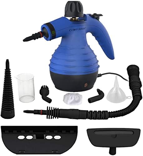 Comforday Handheld Pressurized Steam Cleaner - Multi-Purpose Steamer with 9-Piece Accessories Steam Cleaning Machine for Stain Removal, Curtains, Car Seats, Floor, Window (Blue) by COMFORDAY
