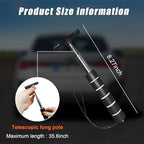 Dickno Car Side Mirror Squeegee, 35.6'' Retractable Rearview Mirror Wiper, Mini Portable Auto Window Squeegee Cleaner, Universal Vehicle Glass Cleaning Tool for Rainy Foggy Weather (Black) - Image 2