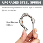 Drain Auger, Clog Remover with Drill Adapter, 25 Feet Flexible Plumbing Snake Use Manually or Powered for Kitchen,Bathrom and Shower Sink, Comes with Gloves(Gray) - Image 5