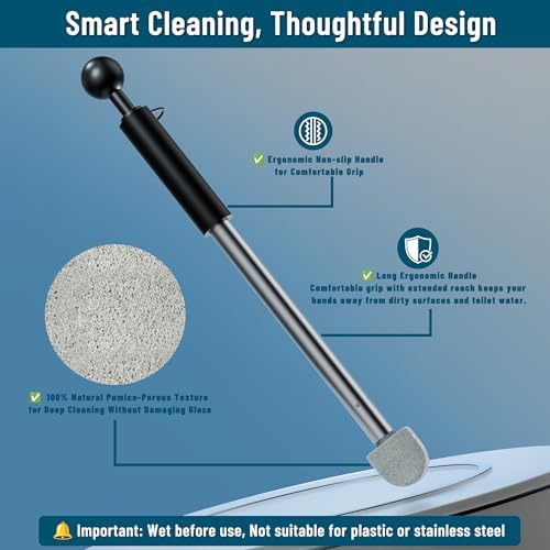 Pumice Stone Toilet Bowl Cleaner with Handle for Hard Water & Stains - Image 5