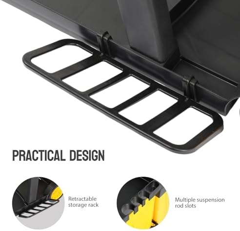 TUFFIOM Janitorial Cart with Key-Locking Cabinet, 3-Shelf Commercial Cleaning Cart, Housekeeping Caddy with Locker,Wheeled with Yellow Vinyl Bag, Black, Great for Hotel, Stores, Schools, and Business - Image 4