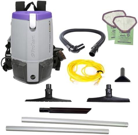 Super Coach Pro 6, 6 qt. Backpack Vacuum w/ 15" Carpet & Hard Surface Sidewinder Tool Kit, 107464, Corded by ProTeam