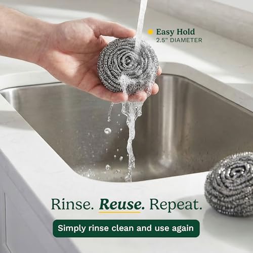 Cuisinart Stainless Steel Wool Scrubber, 12-Pack, Heavy Duty - Image 5