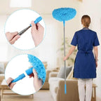 Ceiling Fan Cleaner Duster Reusable Microfiber Removable Extendable Duster with 95" Telescoping Pole for Cleaning Walls Furniture Door Window Top (Blue) - Image 4