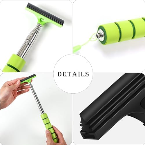 YZXODN 3 PCS Side Mirror Squeegee,Car Mirror Squeegee,Retractable Car Rearview Mirror Wiper,Portable Car Cleaning Tool for Rainy Foggy Weather,Universal Car Accessories(Black/Pink/Green) - Image 6