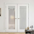 NICETOWN Privacy French Linen 100% Blackout Door Window Curtains by NICETOWN