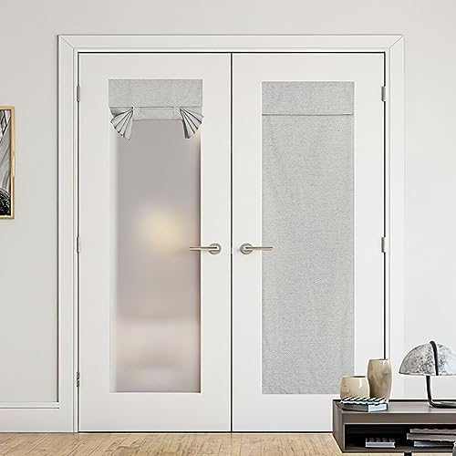 NICETOWN Privacy French Linen 100% Blackout Door Window Curtains by NICETOWN