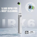 WORKPRO Cordless Grout Brush Set, 5500RPM Power Scrubber, IPX6 Waterproof Electric Scrubber with Type-C Charging Cable and Replaceable Brush Heads for Cleaning Grout, Tiles, Grime, and Crevices - Image 4