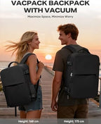 coofay Vacuum Backpack Travel with Pump Airbag Travel Backpack with Vacuum System Mochila de Viaje Compresion al Vacio Easyvacpack Vacpack Backpacks for Traveling Carry on Luggage - Image 2