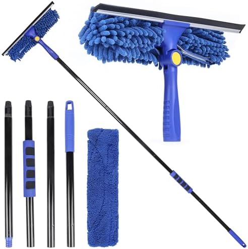 KLEEN HANDLER 2-in-1 Window Squeegee with 60” Extendable Pole by BisonLife