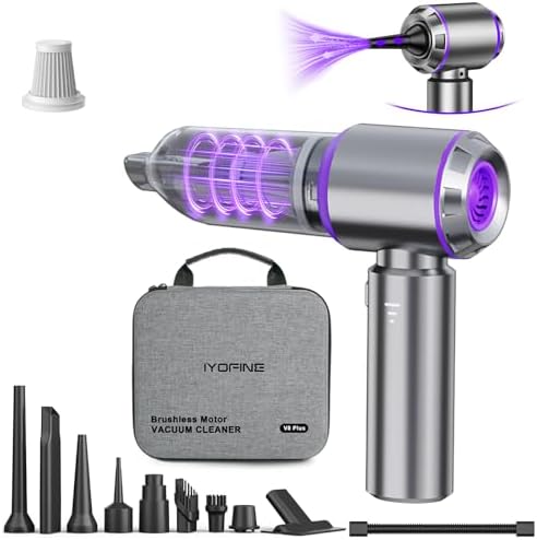 Vacuum/Air Duster Super Power Mini Car Vacuum Cleaner 4-in-1 air Blower Gun by IYOFINE
