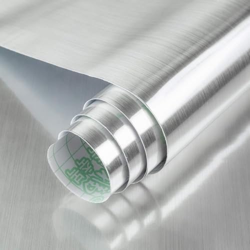 BAYYA Extra Wide Stainless Steel Contact Paper for Appliances 48"x354" PVC by BAYYAPeelandStickWallpaper