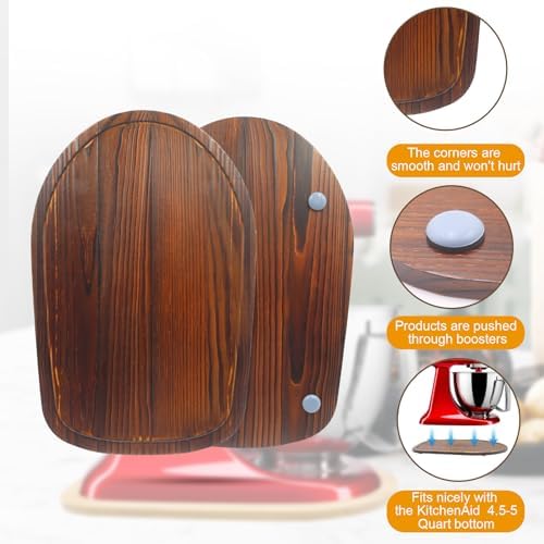 Mixer Slider Compatible with Kitchen aid 4 .5-5 Qt Stand Mixer Pine Wood - Kitchen Countertop Storage Mover Sliding Caddy for Kitchen Aid 4 .5-5 Qt Mixer (4 .5-5 Qt - Brown) - Image 3