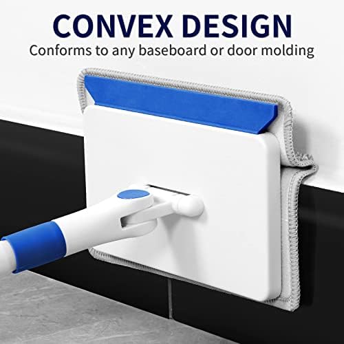 Baseboard Cleaner Tool with Handle, Wall Cleaner with Extendable Long Handle ,Door Frame Cleaning Tool Including 4 Reusable Cleaning Pads. Quick Clean Baseboard Cleaning, Ceiling and Wall. - Image 3
