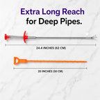 Drain Clog Remover Snake Tool for Hair and Debris, Unclog Toilet, Sink, Shower, Bathtub, Sewer - Image 2