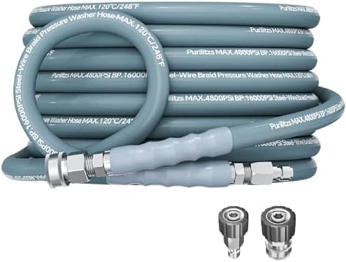 25FT Pressure Washer Hose 3/8" Swivel Quick Connector by PURILITZS