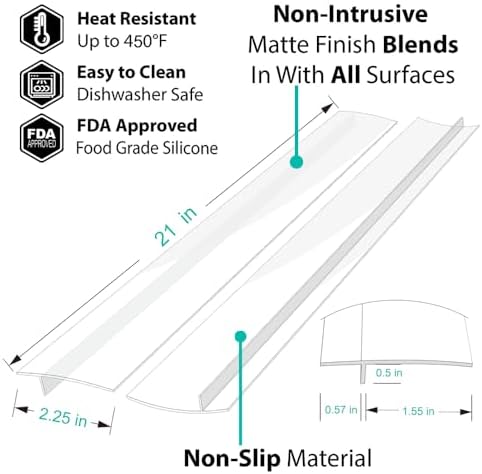 Stove Counter Gap Cover - 21 Inch Silicone Oven Gap Filler 2 Pack Clear - Image 2